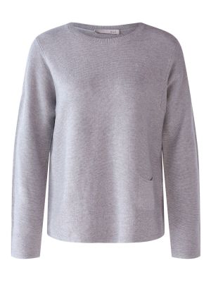 Меланжов пуловер Oui сиво