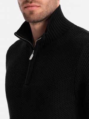 Pletený sveter Ombre čierna