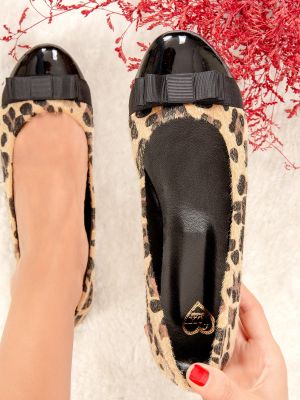 Leopardí baleríny Fox Shoes černé