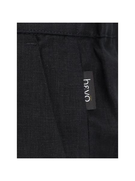 Pantalones cortos de lino con cremallera Hevo negro