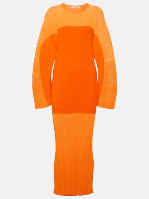 Robe mi-longue plissé Stella Mccartney orange