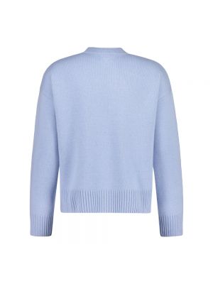 Sweter z wełny merino Ami Paris niebieski