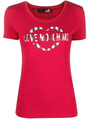 T-shirt con stampa Love Moschino rosso