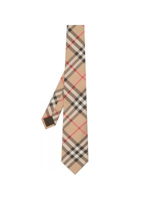 Jedwabny krawat Burberry beżowy