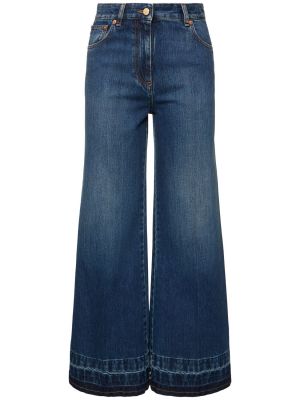 Zvonové džíny s vysokým pasem Valentino modré