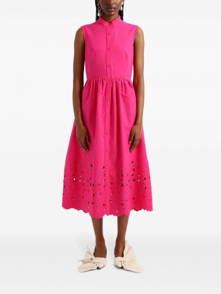 Bavlněné šaty Erdem růžové