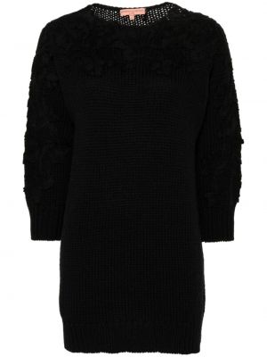Nėriniuotas gėlėtas megztinis Ermanno Scervino juoda