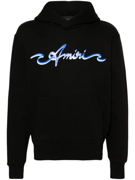 Pamučna dugi sweatshirt s printom Amiri crna