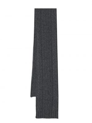 Sciarpa in maglia intrecciata Ganni grigio