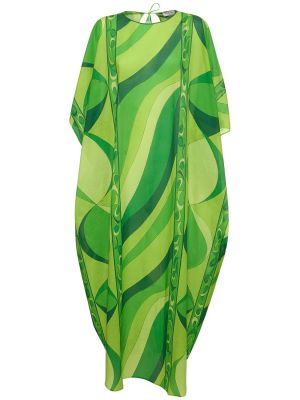 Robe longue en coton Pucci vert