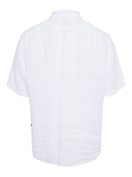 Lněná košile Boss bílá