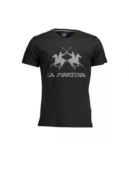 T-shirt aus baumwoll La Martina schwarz