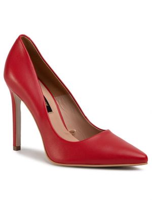 Полуотворени обувки с ток Gino Rossi червено