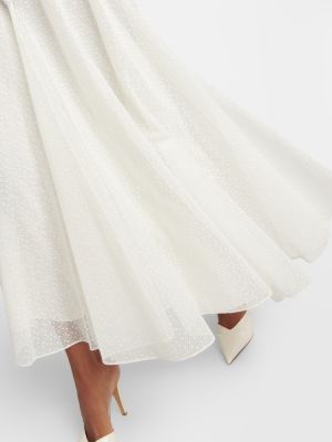 Midi haljina s čipkom Elie Saab bijela