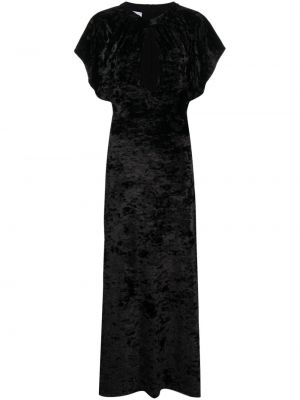 Sametové dlouhé šaty Moschino Jeans černé