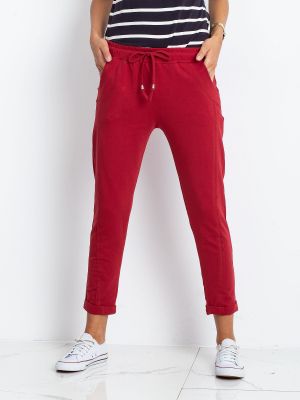 Меланжирани спортни панталони Fashionhunters червено