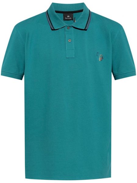 Poloshirt med broderier Ps Paul Smith blå