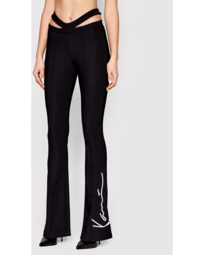 Karl Kani Szövet nadrág Signature Cut Out Flared 6120038 Fekete Slim Fit