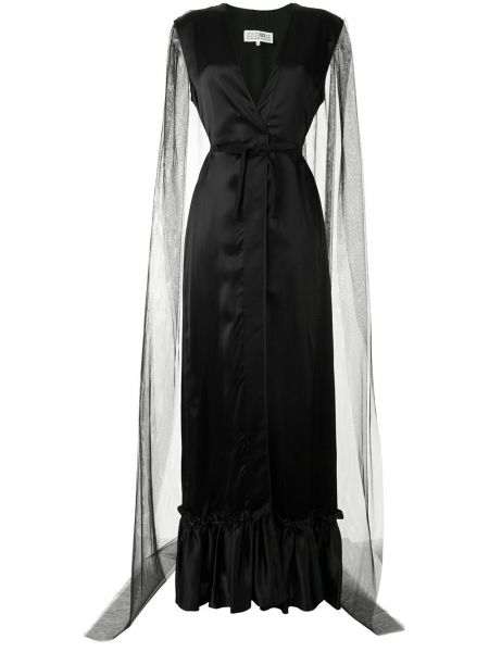 Průsvitné večerní šaty Mm6 Maison Margiela černé