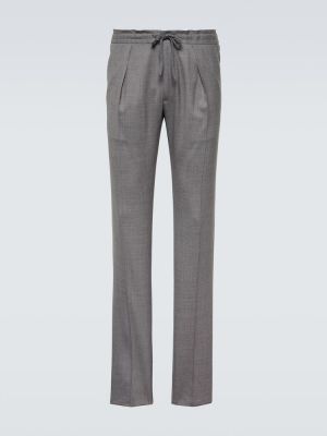 Pantaloni dritti di lana Incotex grigio