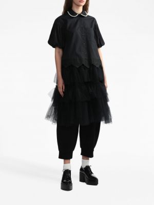 Bluzka z perełkami bawełniana Simone Rocha czarna