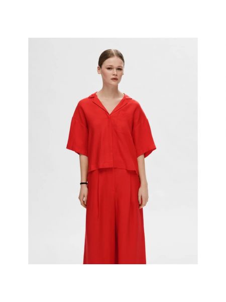 Bluse Selected Femme rot