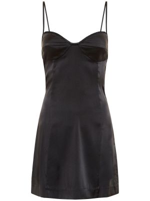 Hodvábne saténové mini šaty St.agni čierna