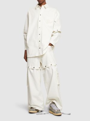 Kokvilnas džinsa krekls Off-white balts