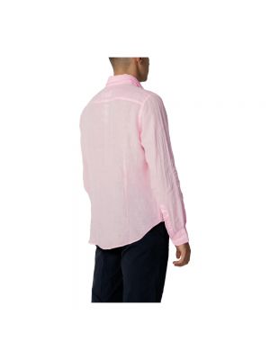 Lniana koszula na guziki U.s Polo Assn. różowa