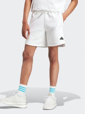 Pantaloni scurți de sport cu croială lejeră Adidas alb