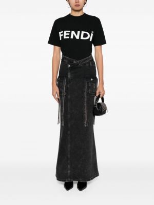 Raštuotas medvilninis marškinėliai Fendi Pre-owned