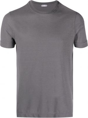 T-shirt a maniche corte con scollo tondo Zanone grigio