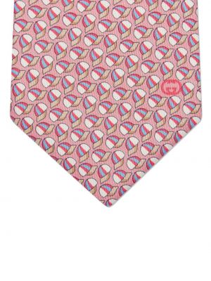 Krawat z nadrukiem Gucci różowy