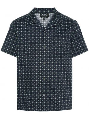 Βαμβακερό πουκάμισο με σχέδιο A.p.c. μπλε
