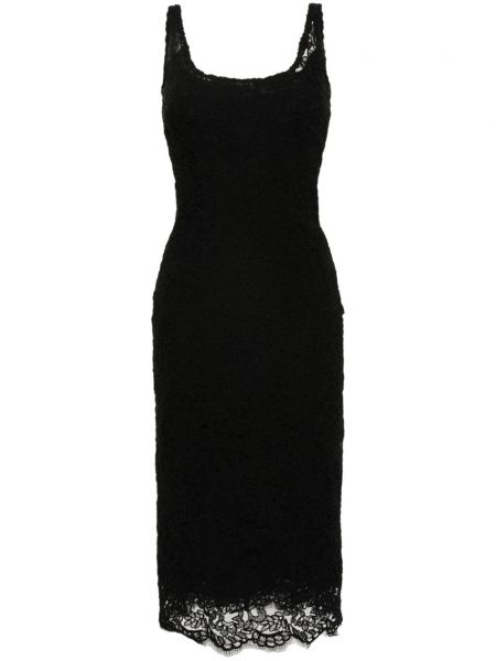 Μίντι φόρεμα με δαντέλα Ermanno Scervino μαύρο