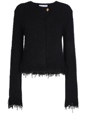Giacca di lana di seta in maglia Chloé nero