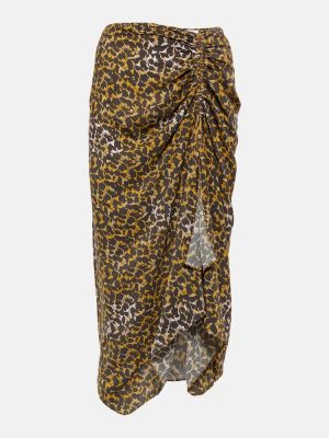 Spódnica midi z nadrukiem Marant Etoile żółta
