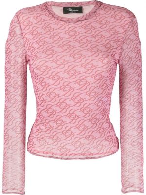 Trykt strikket lang topp Blumarine rosa