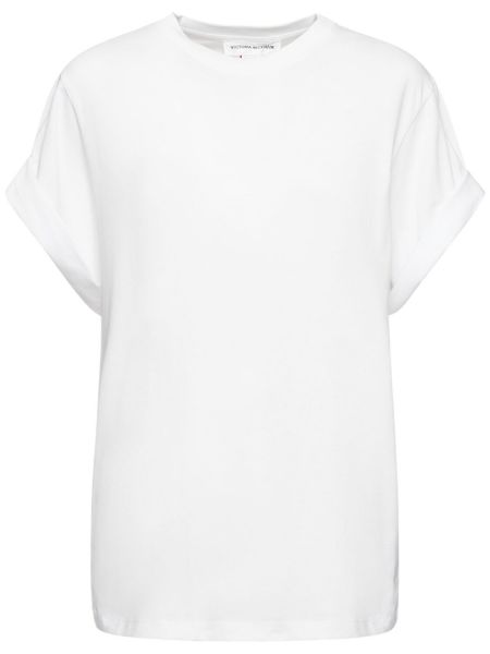 Relaxed fit t-shirt i bomull Victoria Beckham vit