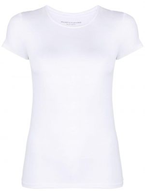 T-shirt con scollo tondo Majestic Filatures bianco