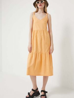 Midi ruha Roxy narancsszínű