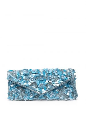 Geantă plic cu paiete cu model floral P.a.r.o.s.h. albastru