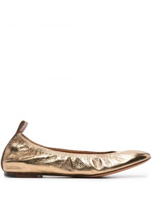 Pantofi din piele Lanvin auriu
