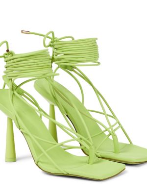 Kožené sandály z imitace kůže Gia Borghini zelené
