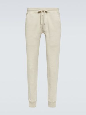 Pantalones de chándal de algodón Tom Ford beige