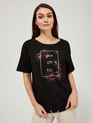 Памучна блуза с надписи Moodo