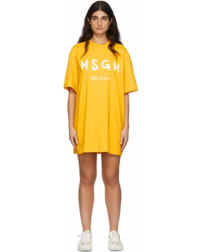Mini šaty Msgm, žlutá
