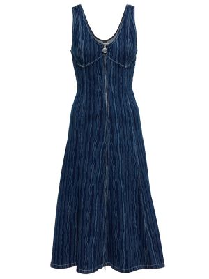 Modré pruhované midi šaty Marni