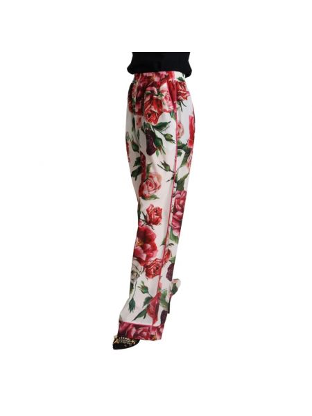 Spodnie w kwiatki Dolce And Gabbana białe