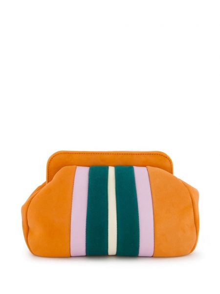 Prugasta clutch torbica od brušene kože Paula narančasta